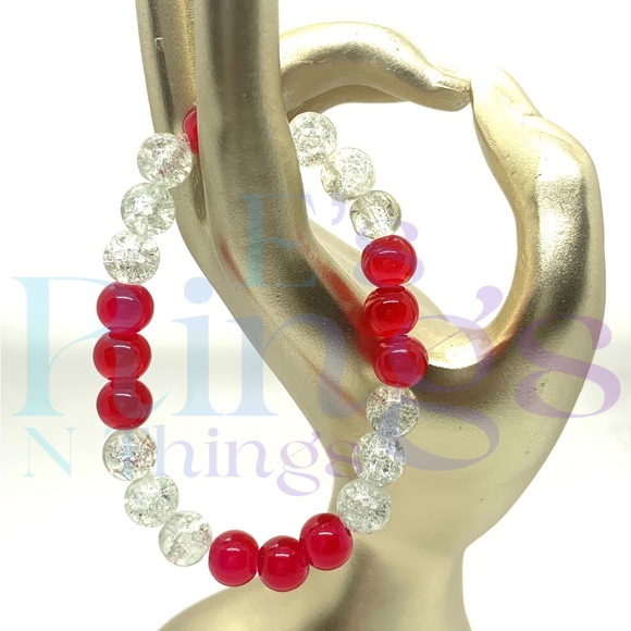 E’s Bead Central Jewelry - [Freedom] Stretchy Outstanding Glass Crackle Beaded Bracelet